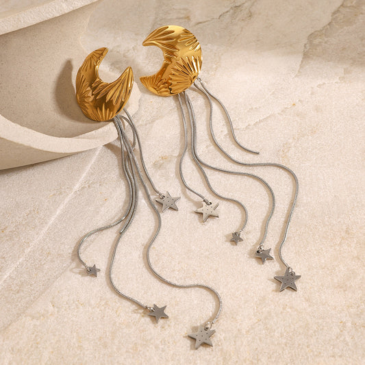 Stainless steel 18k gold-plated earrings