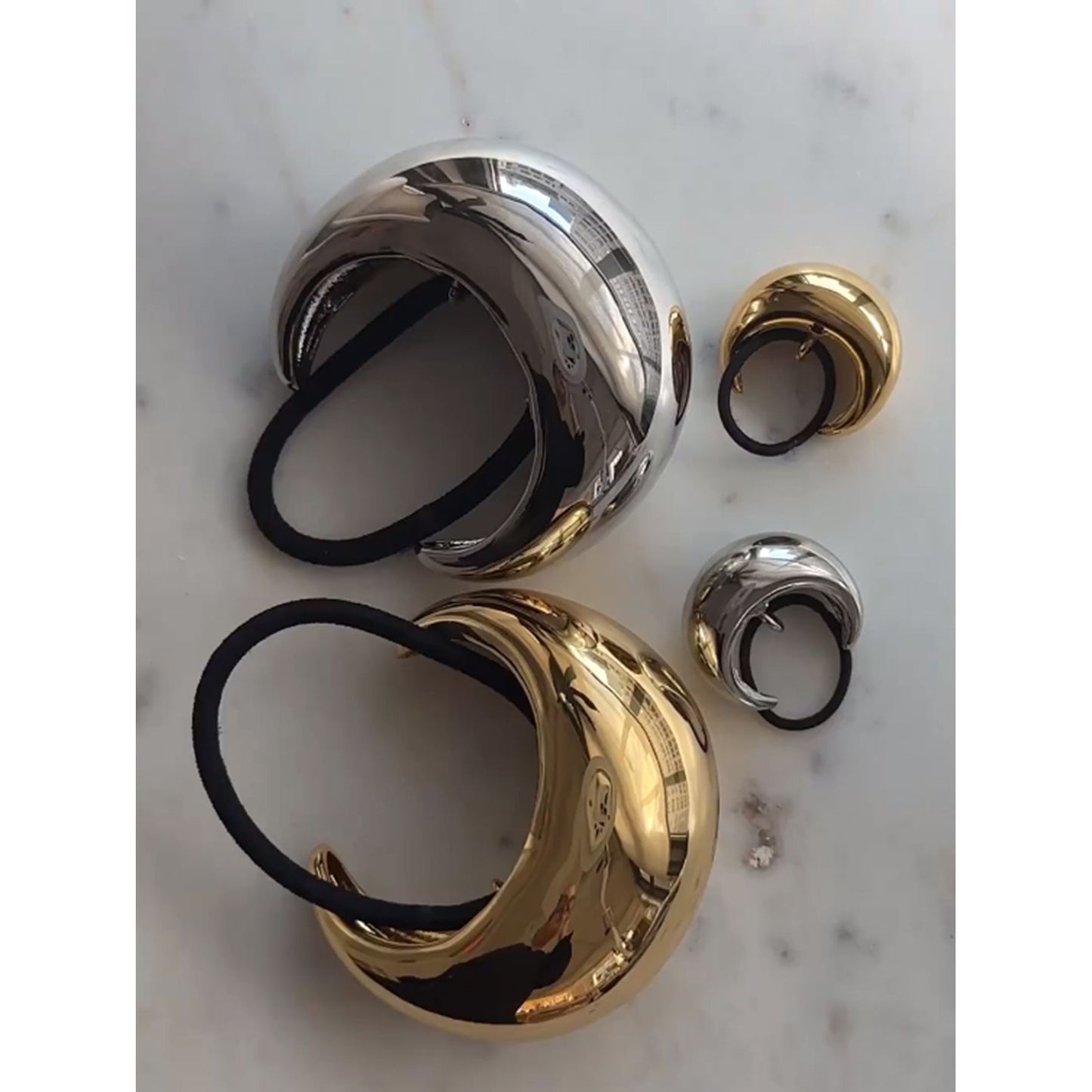 Stainless steel 18k gold-plated ponytail holder