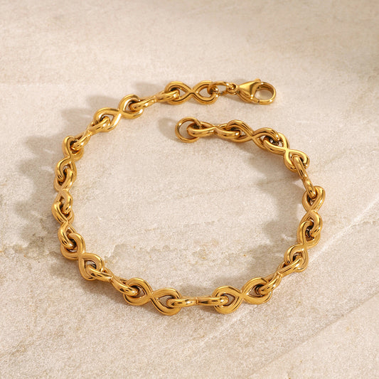 Stainless steel 18k gold-plated bracelet