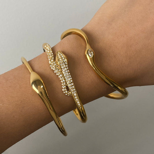 Stainless steel 18k gold-plated snake bracelet