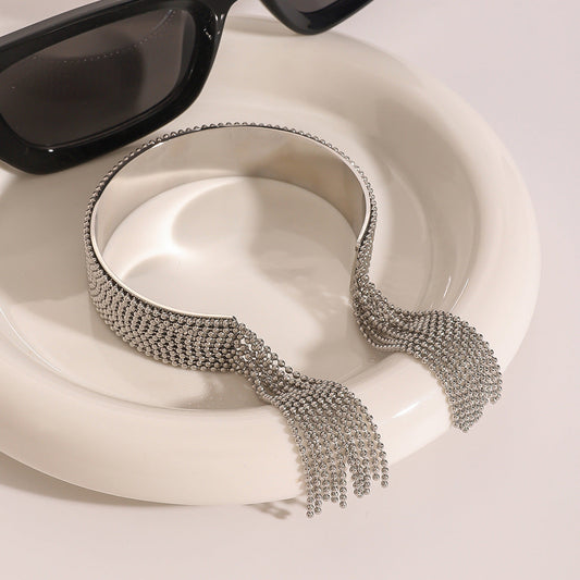 Stainless steel 18k gold-plated tassel bracelet