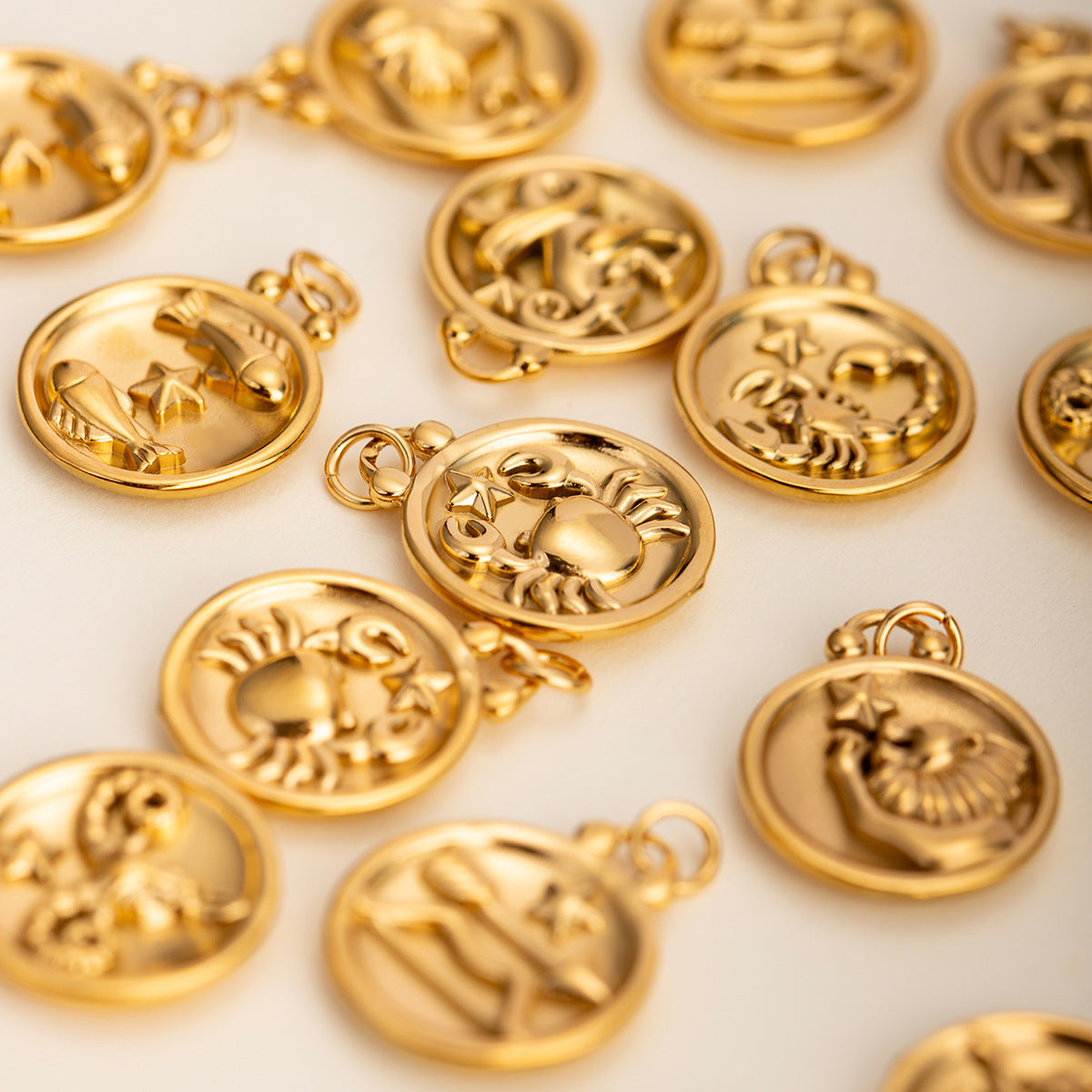 Stainless Steel 18k gold-plated Constellation Jewelry Accessories DIY Pendant