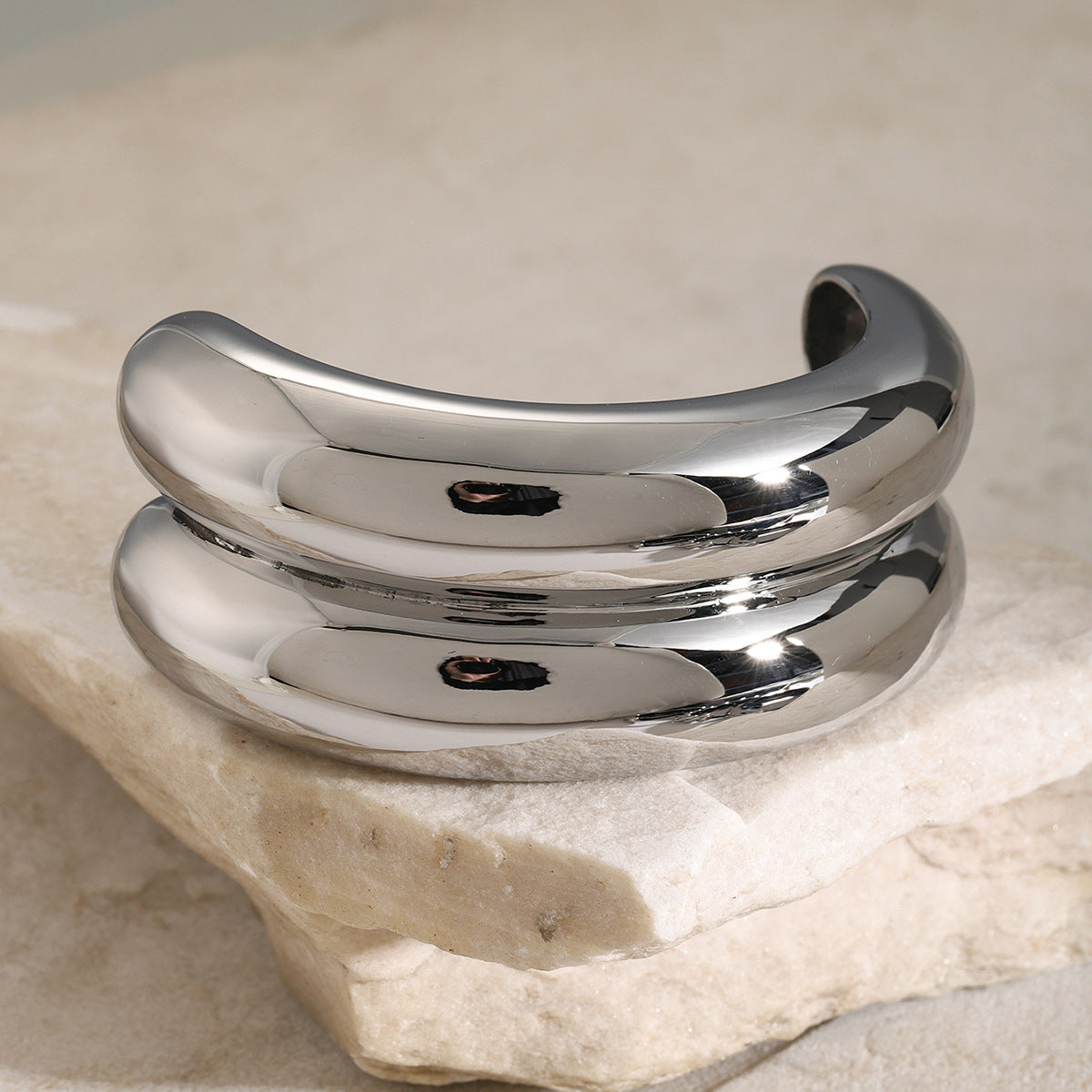 Stainless steel 18k gold-plated ponytail holder