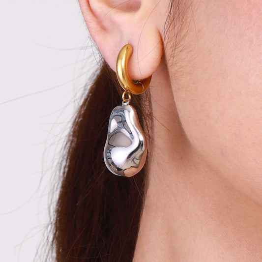 Stainless steel 18k gold-plated earrings