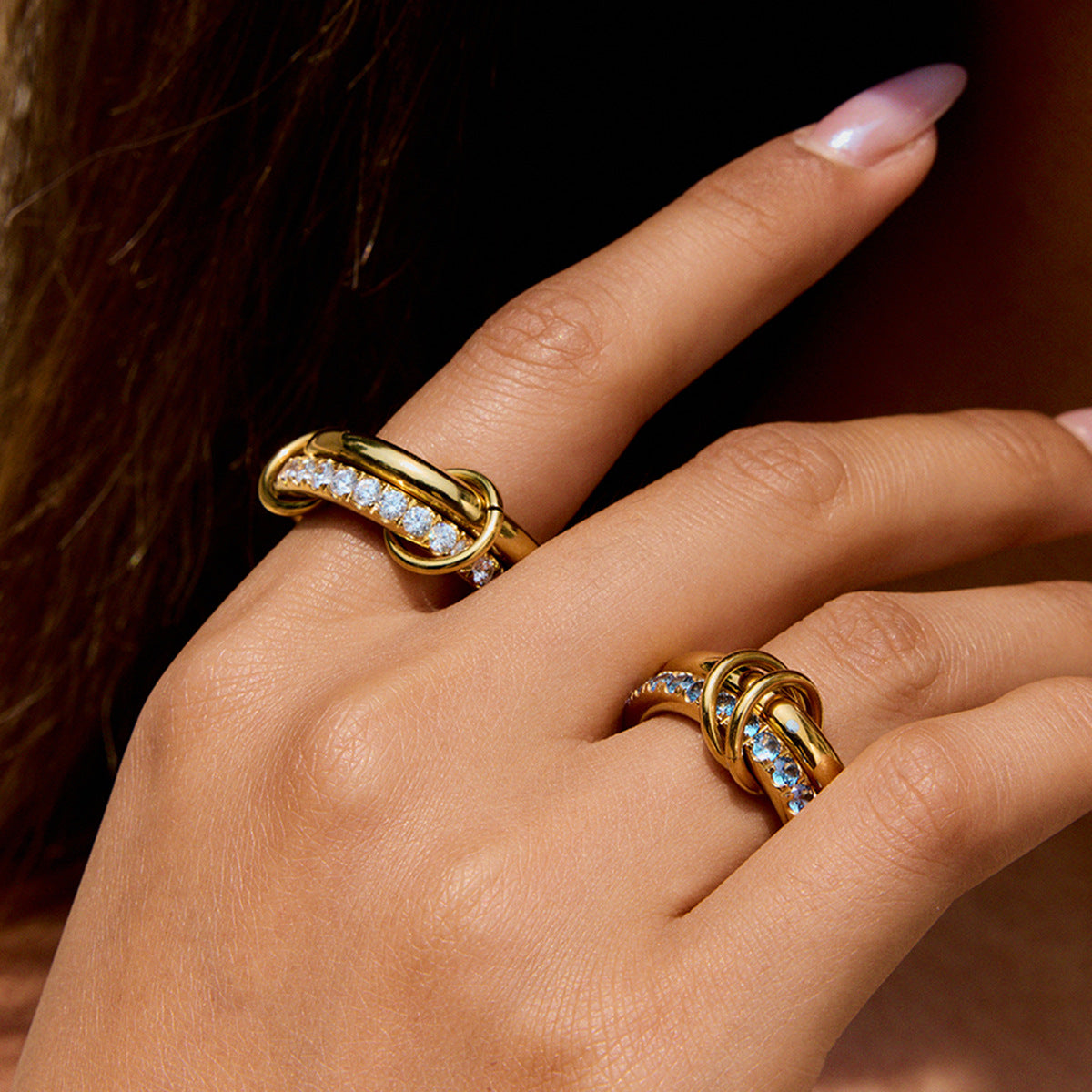 Stainless steel 18k gold-plated ring