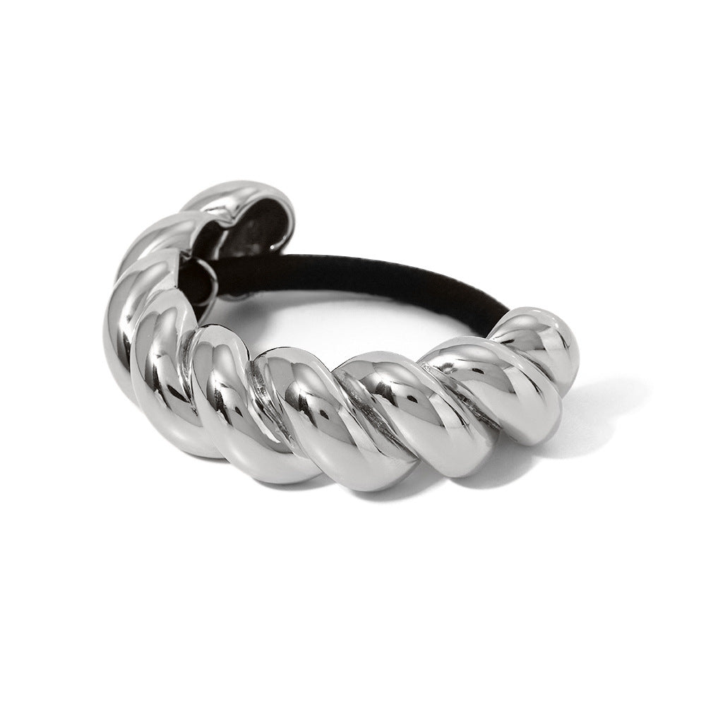 Stainless steel 18k gold-plated ponytail holder
