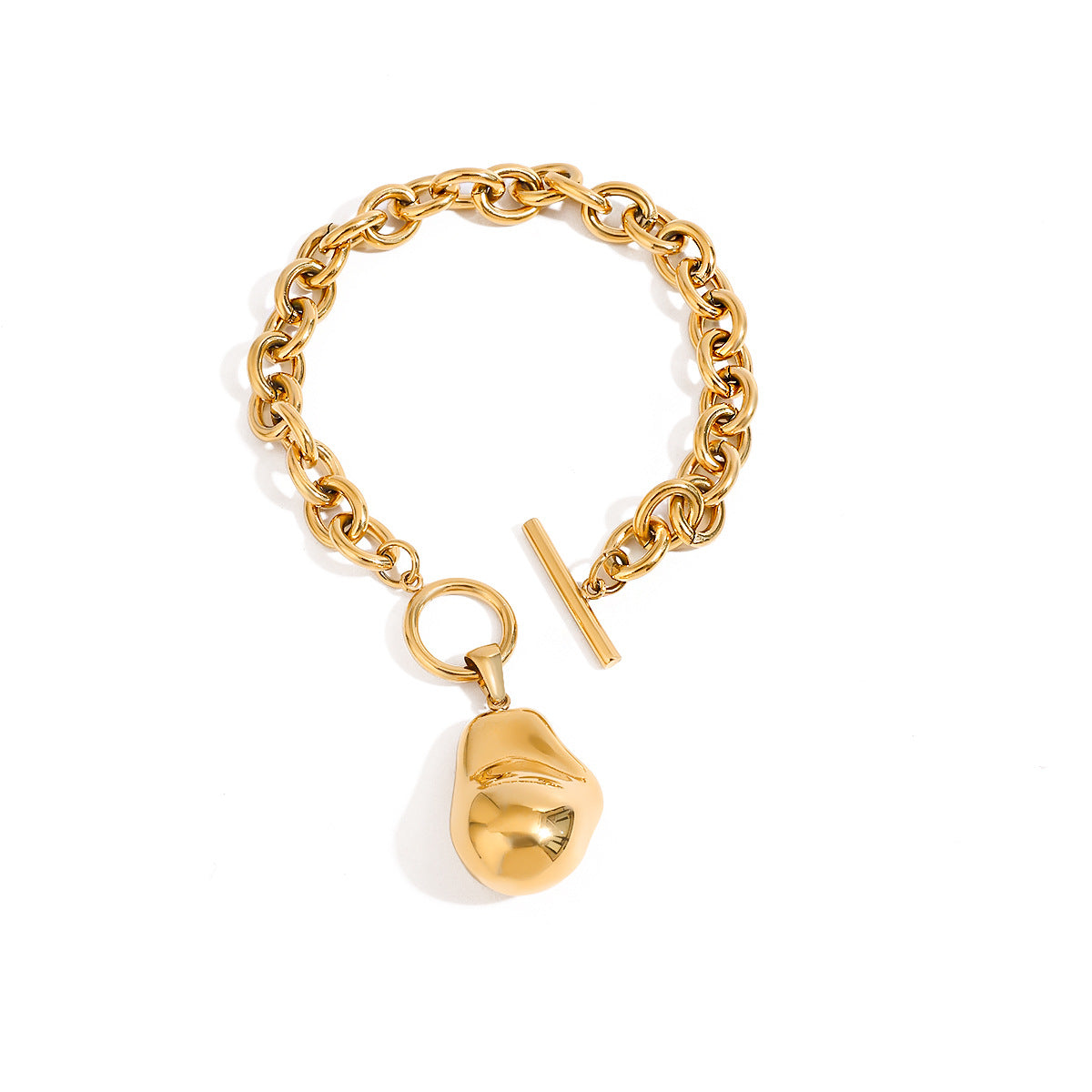 Stainless steel 18k gold-plated OT clasp bracelet