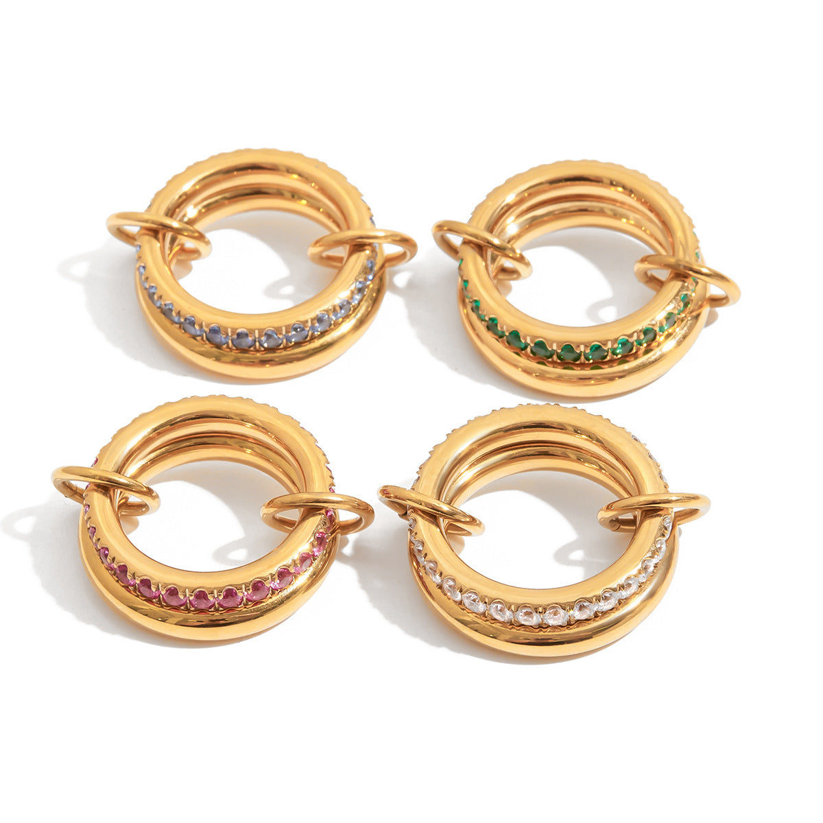 Stainless steel 18k gold-plated ring