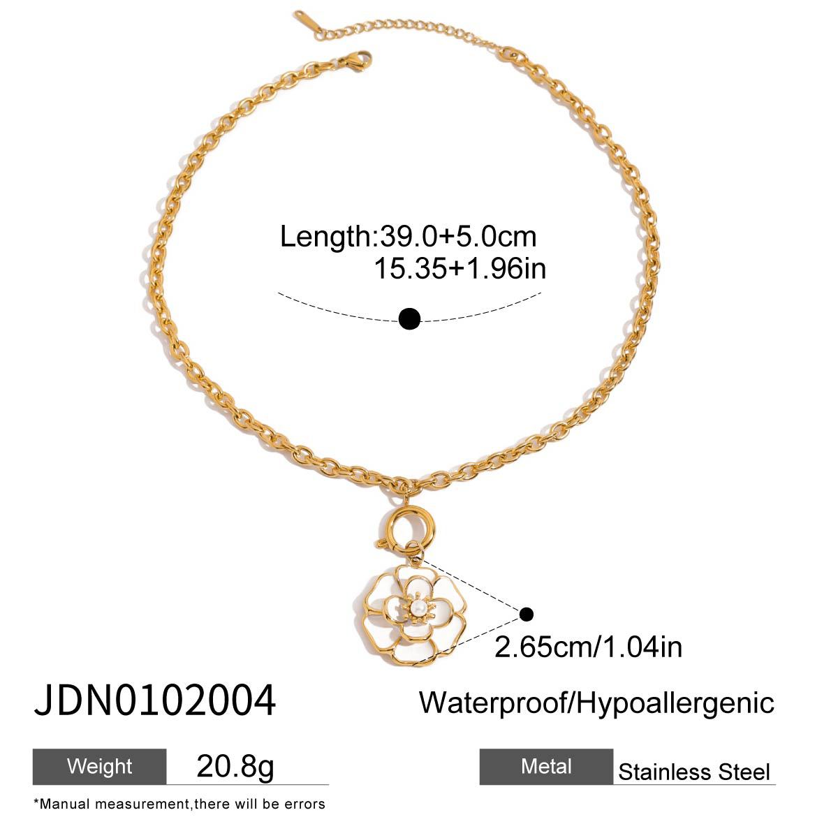 Stainless steel 18k gold-plated flower jewelry set