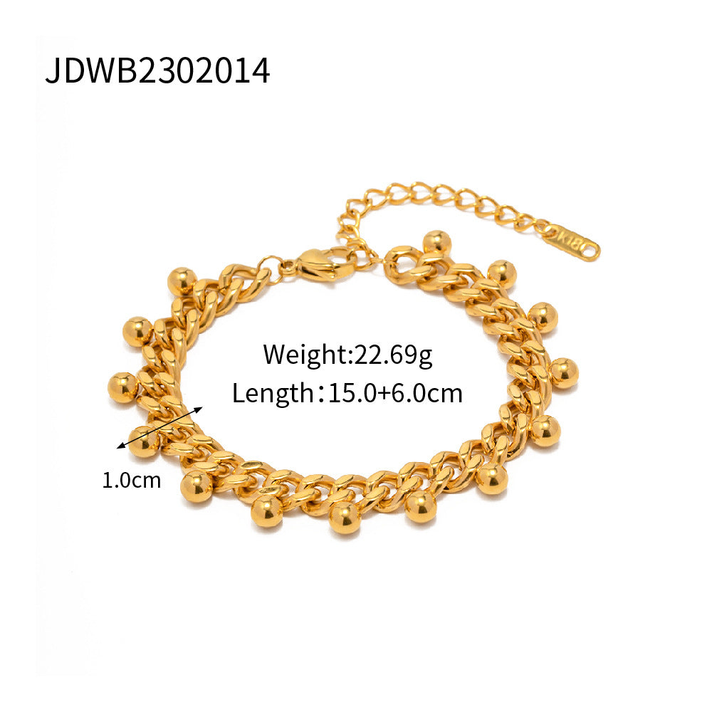 Stainless steel 18k gold-plated bracelet