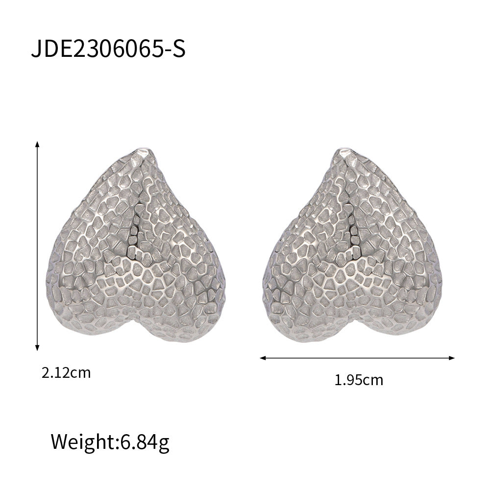 Stainless steel 18k gold-plated heart earrings