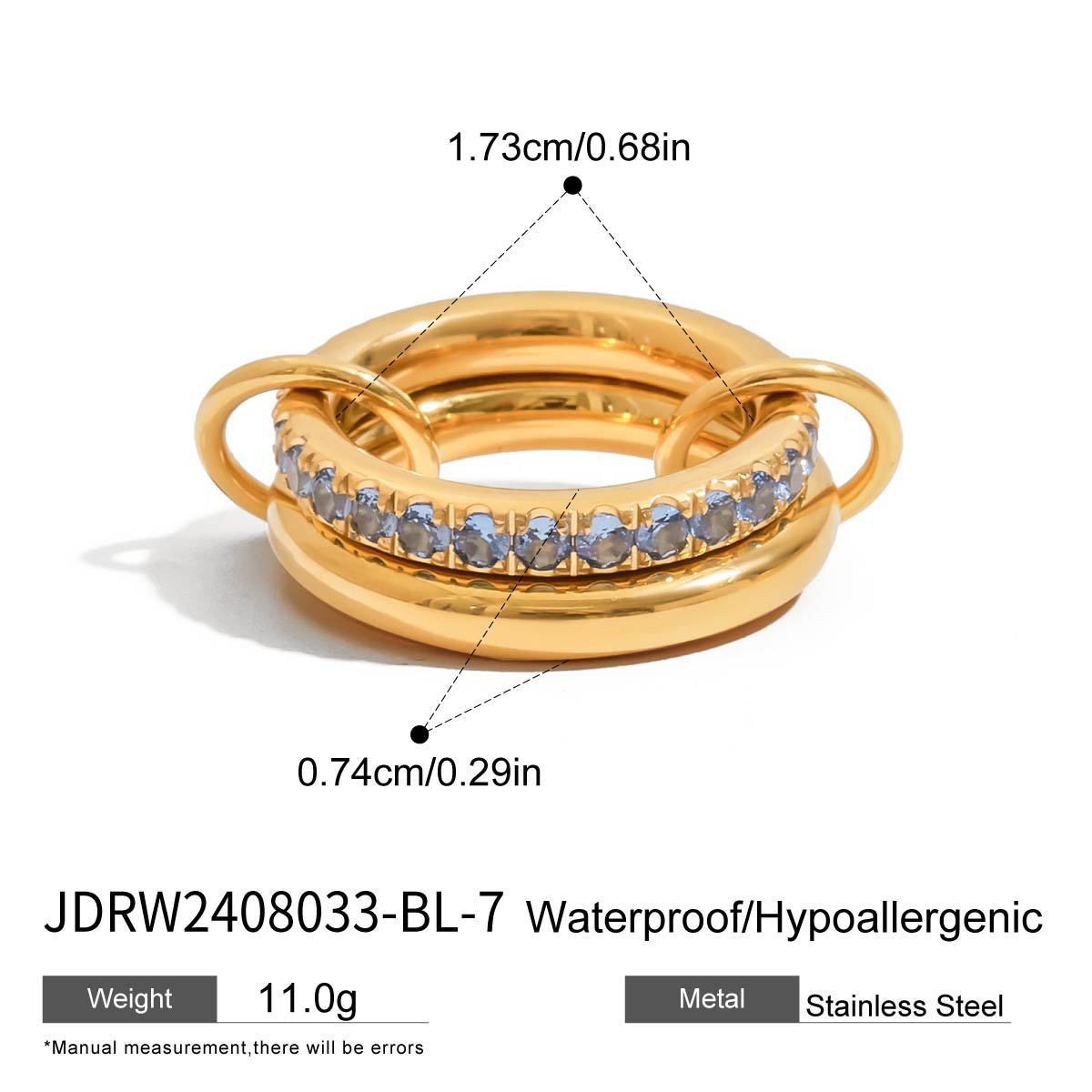 Stainless steel 18k gold-plated ring
