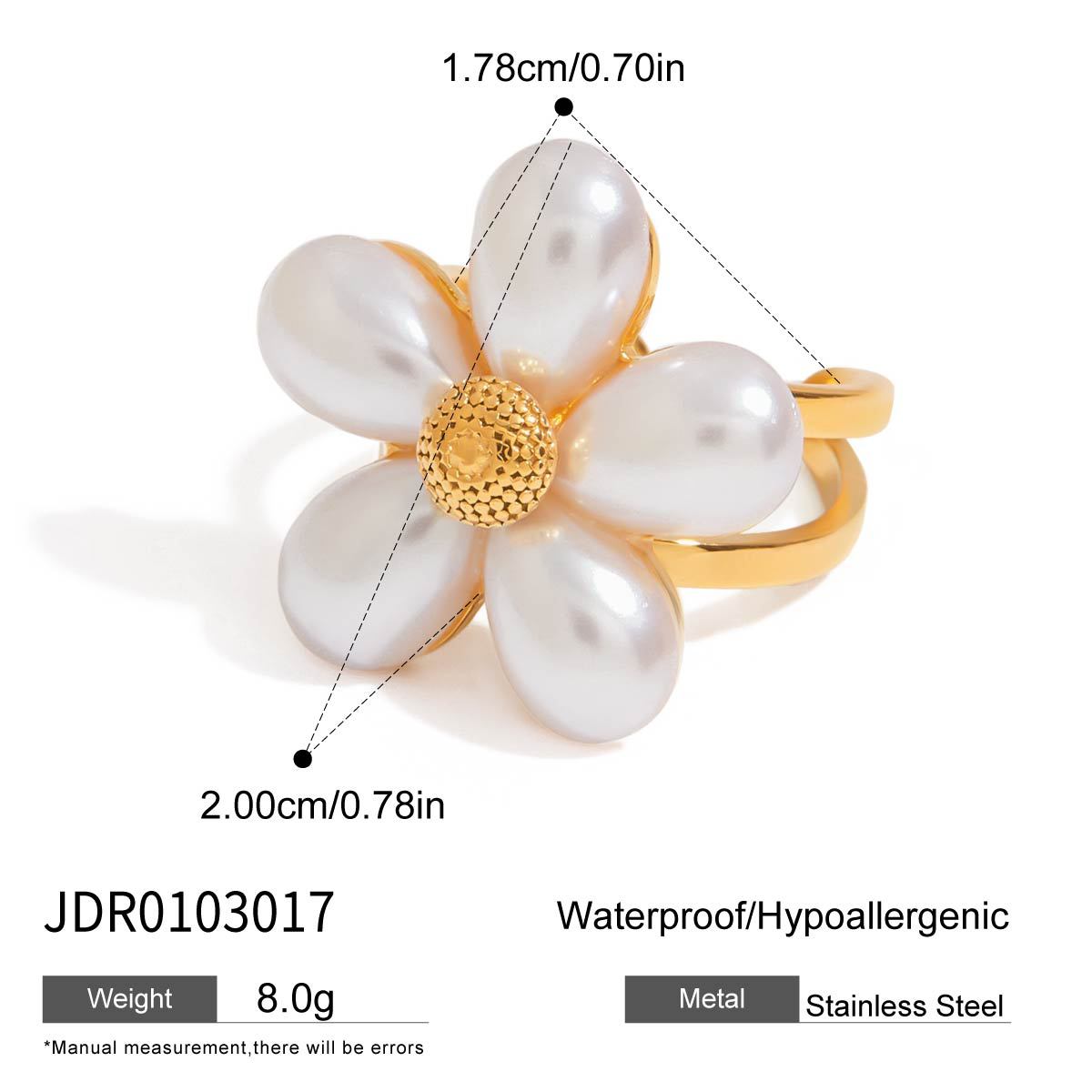 Stainless steel 18k gold-plated round floral jewelry set