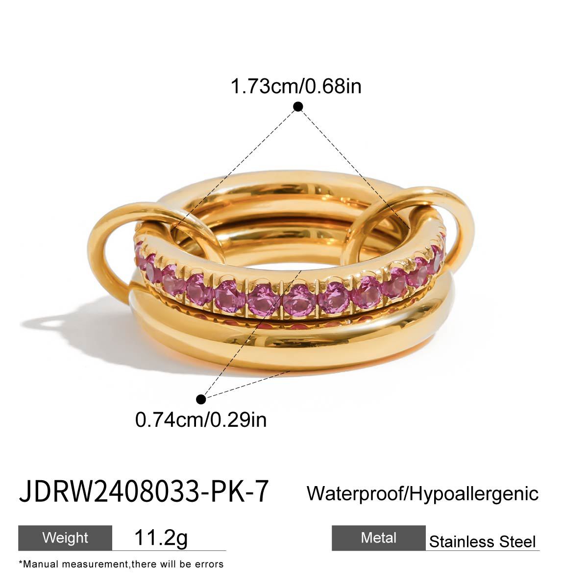 Stainless steel 18k gold-plated ring