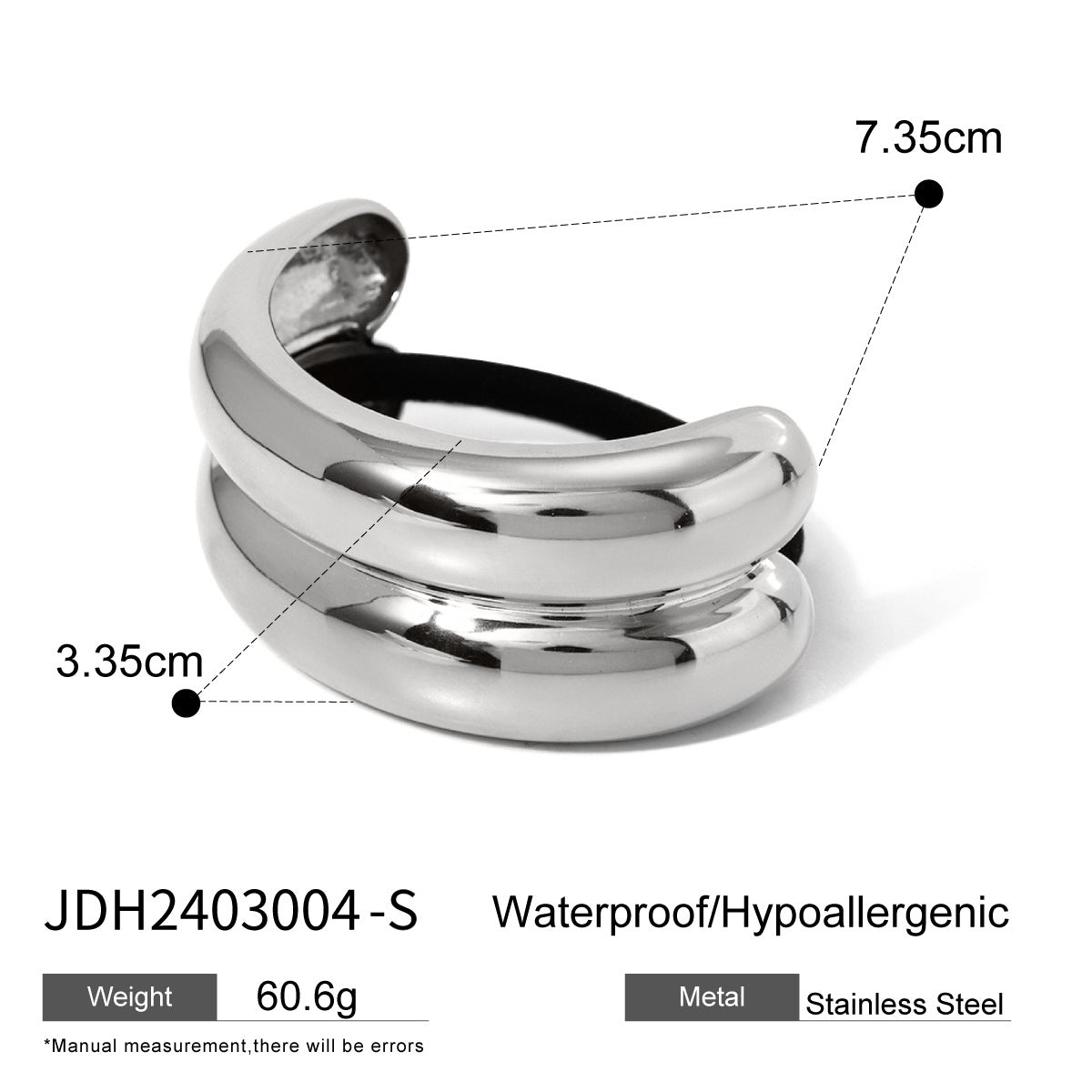 Stainless steel 18k gold-plated ponytail holder