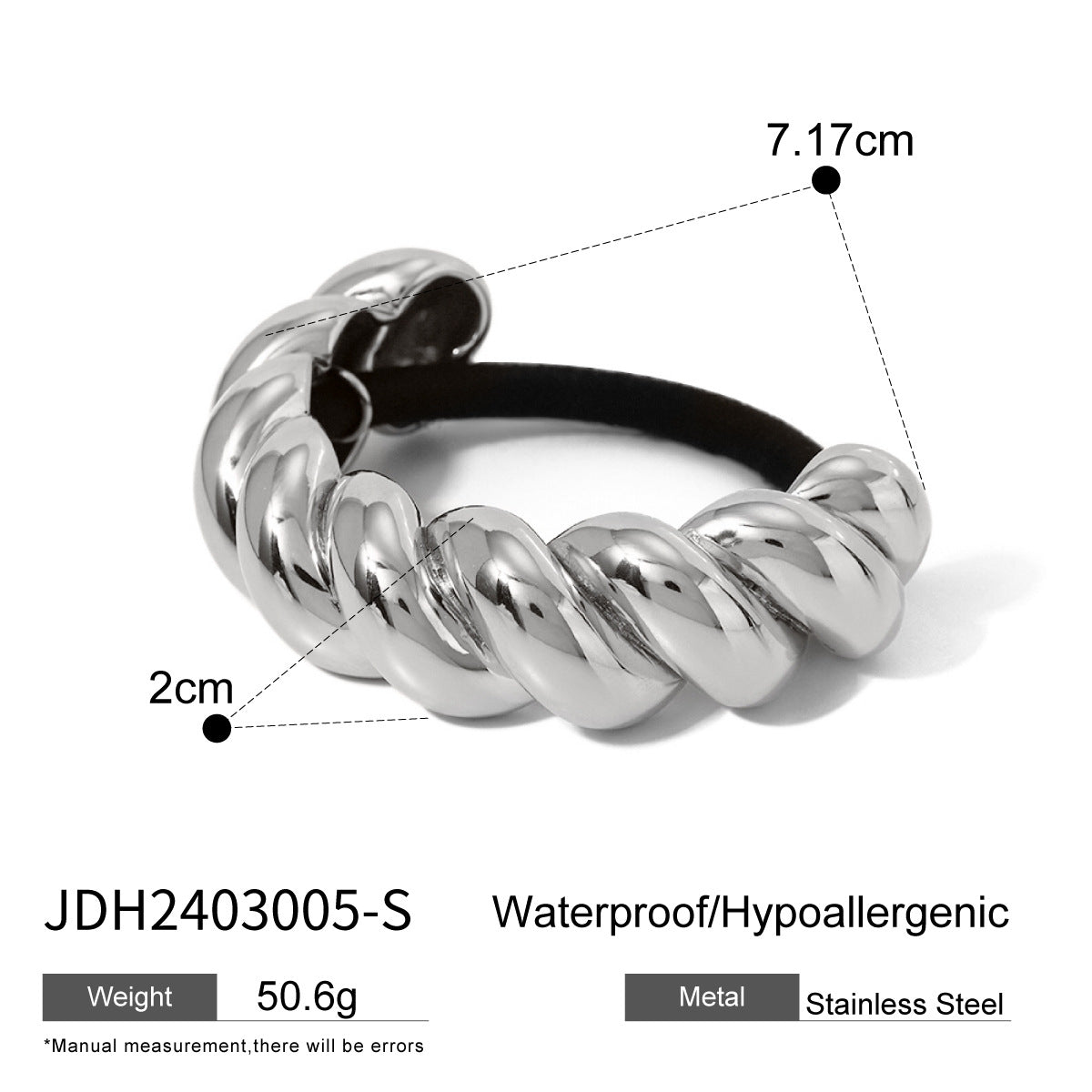 Stainless steel 18k gold-plated ponytail holder