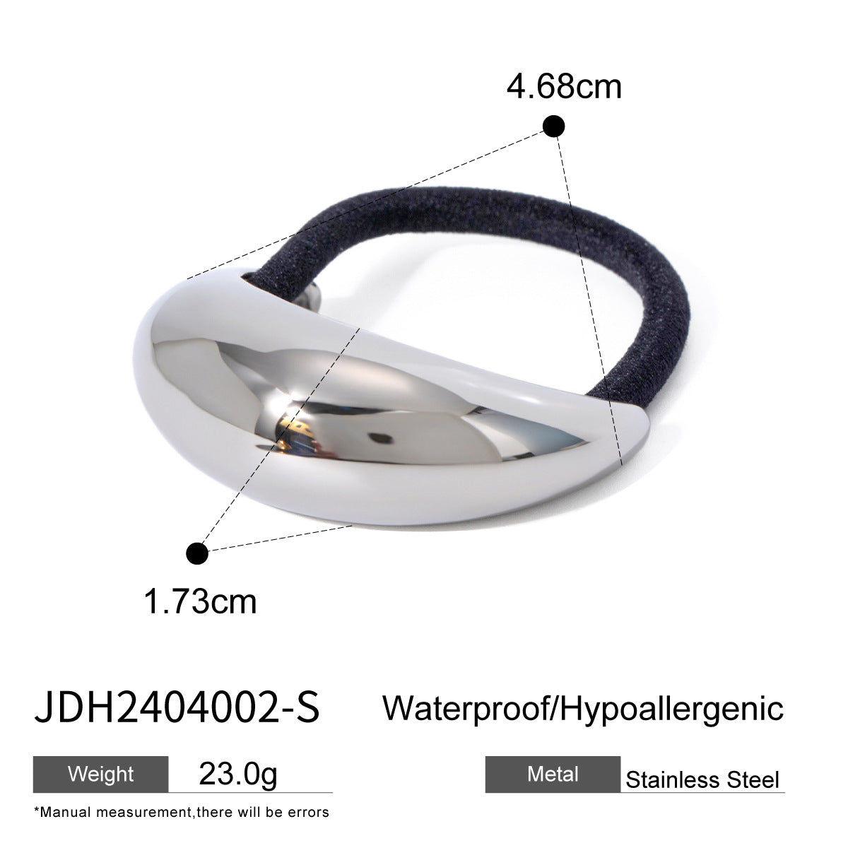 Stainless steel 18k gold-plated ponytail holder