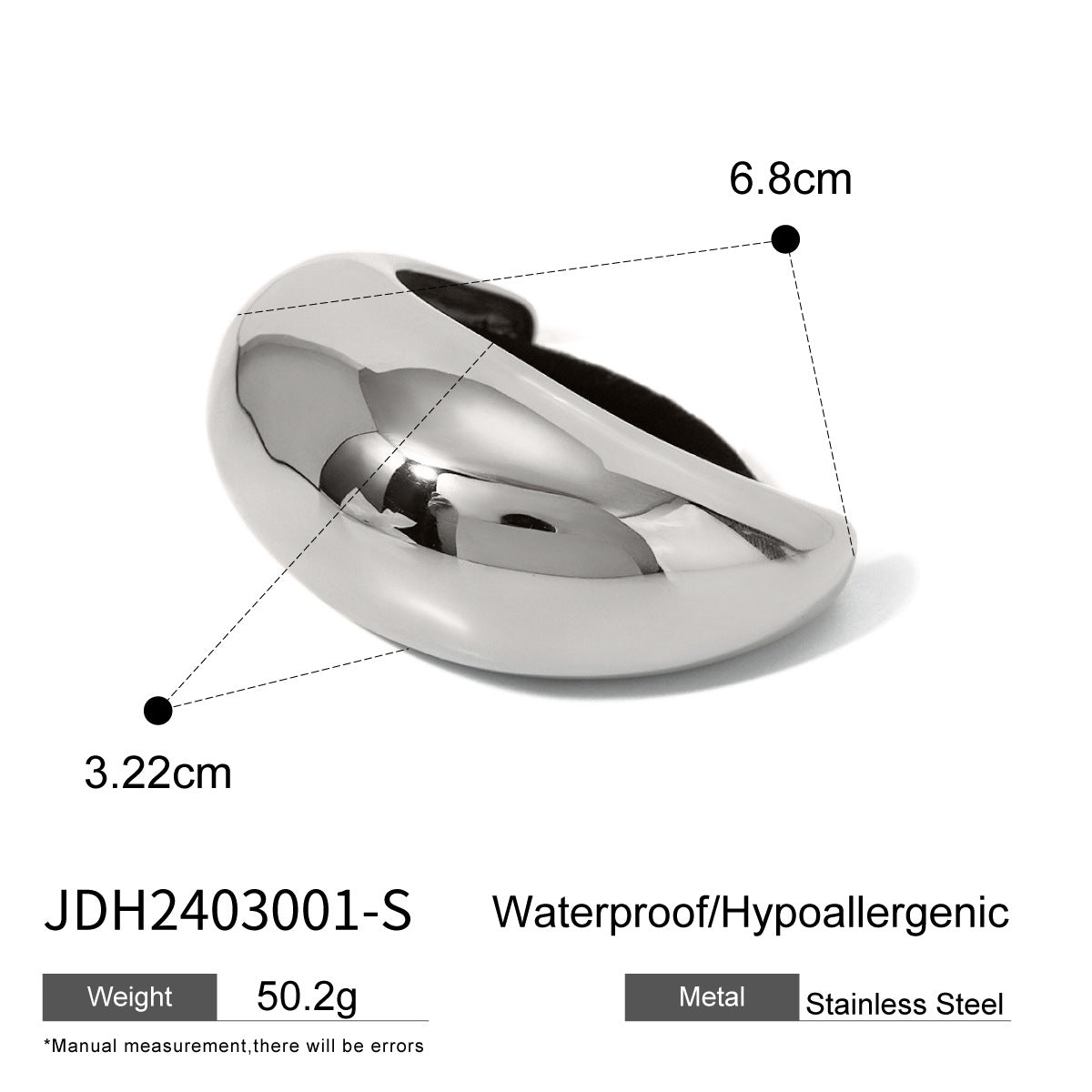 Stainless steel 18k gold-plated ponytail holder