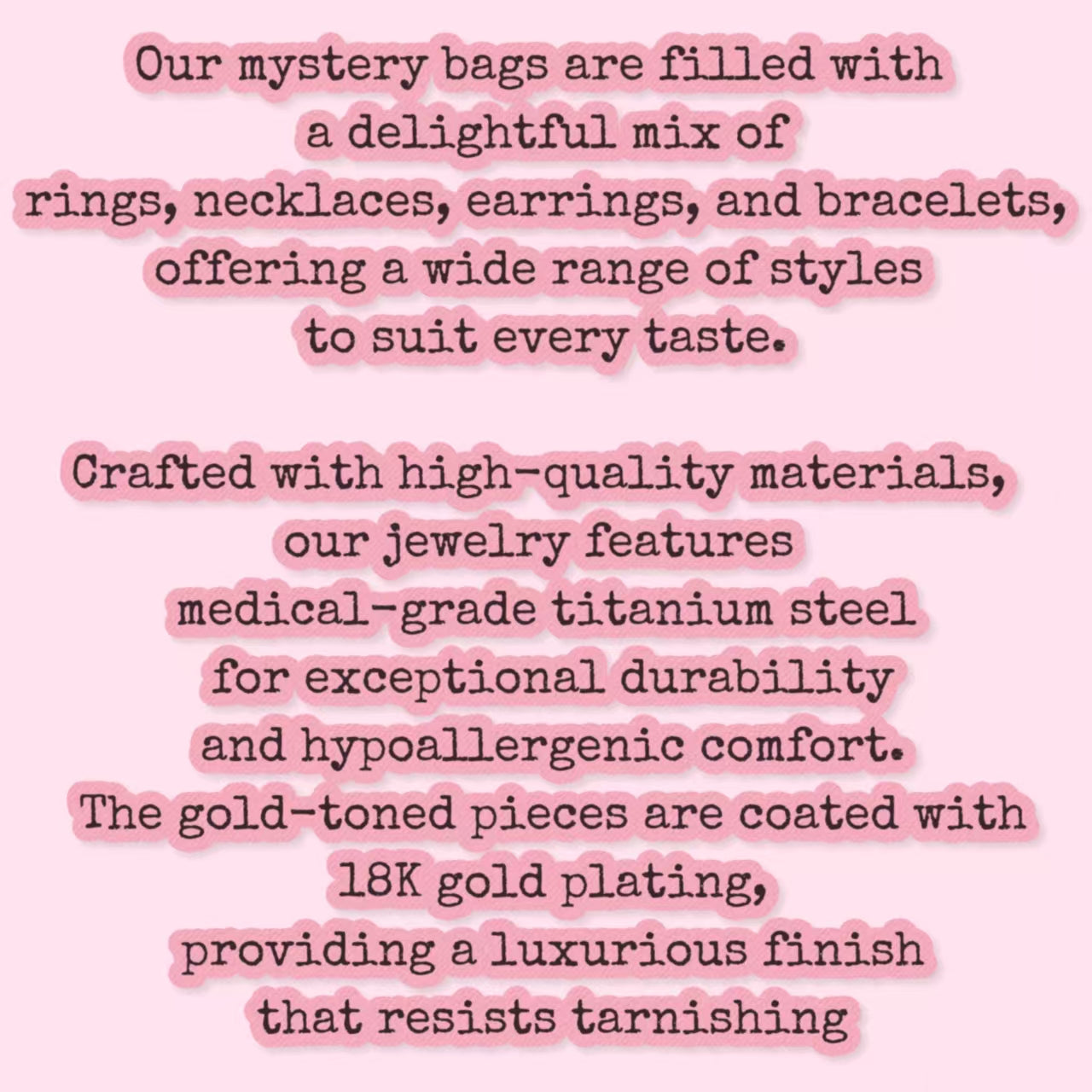 5 bags of titanium steel jewelry items (LUXURY)