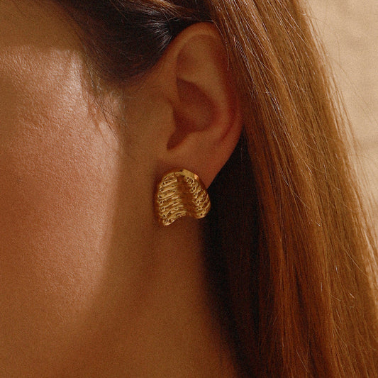 Stainless steel 18k gold-plated earrings