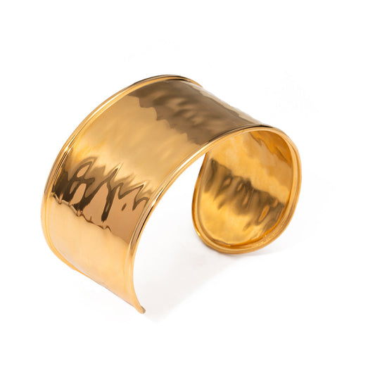 Stainless steel 18k gold-plated cuff bracelet