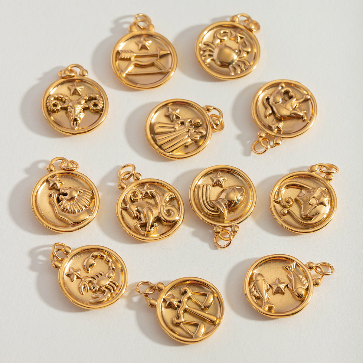 Stainless Steel 18k gold-plated Constellation Jewelry Accessories DIY Pendant