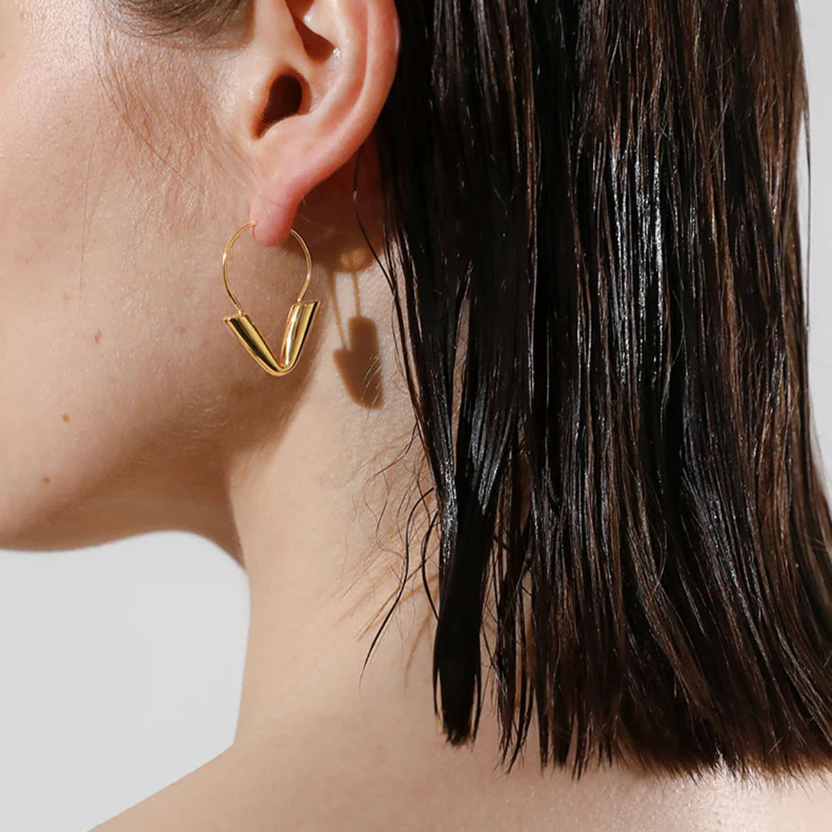 Stainless steel 18k gold-plated earrings