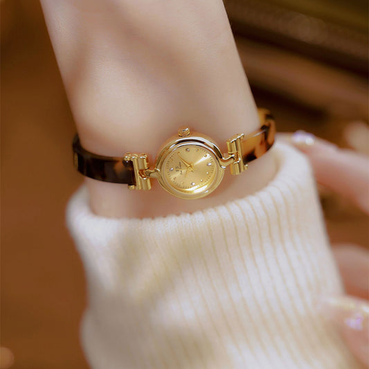 Tortoiseshell Amber Vintage Bangle Chain Watch