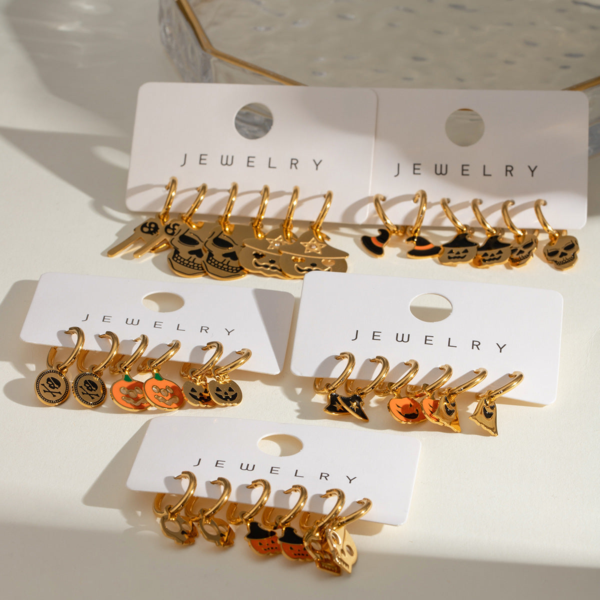 Stainless steel 18k gold-plated Halloween earrings