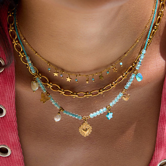 Stainless steel 18k gold-plated necklace