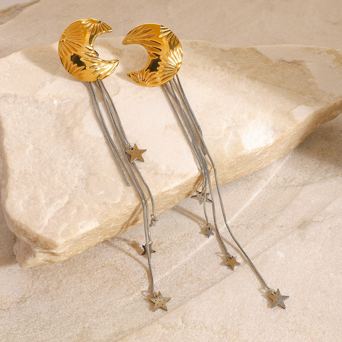 Stainless steel 18k gold-plated earrings