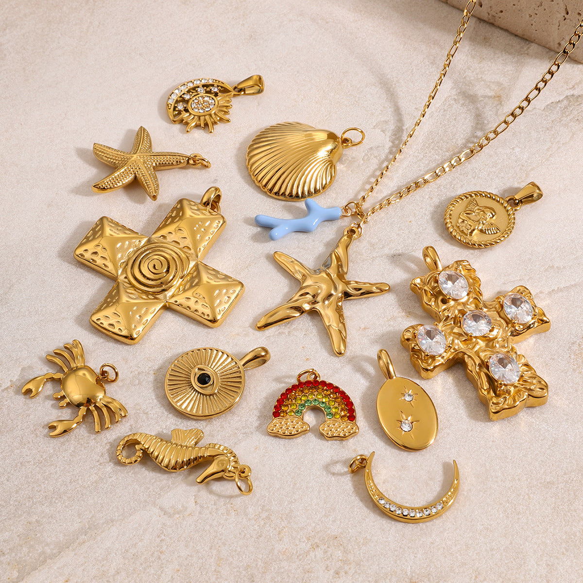 Stainless Steel Ocean Series Jewelry Accessories DIY Pendant