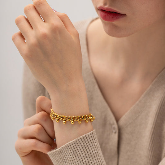 Stainless steel 18k gold-plated bracelet
