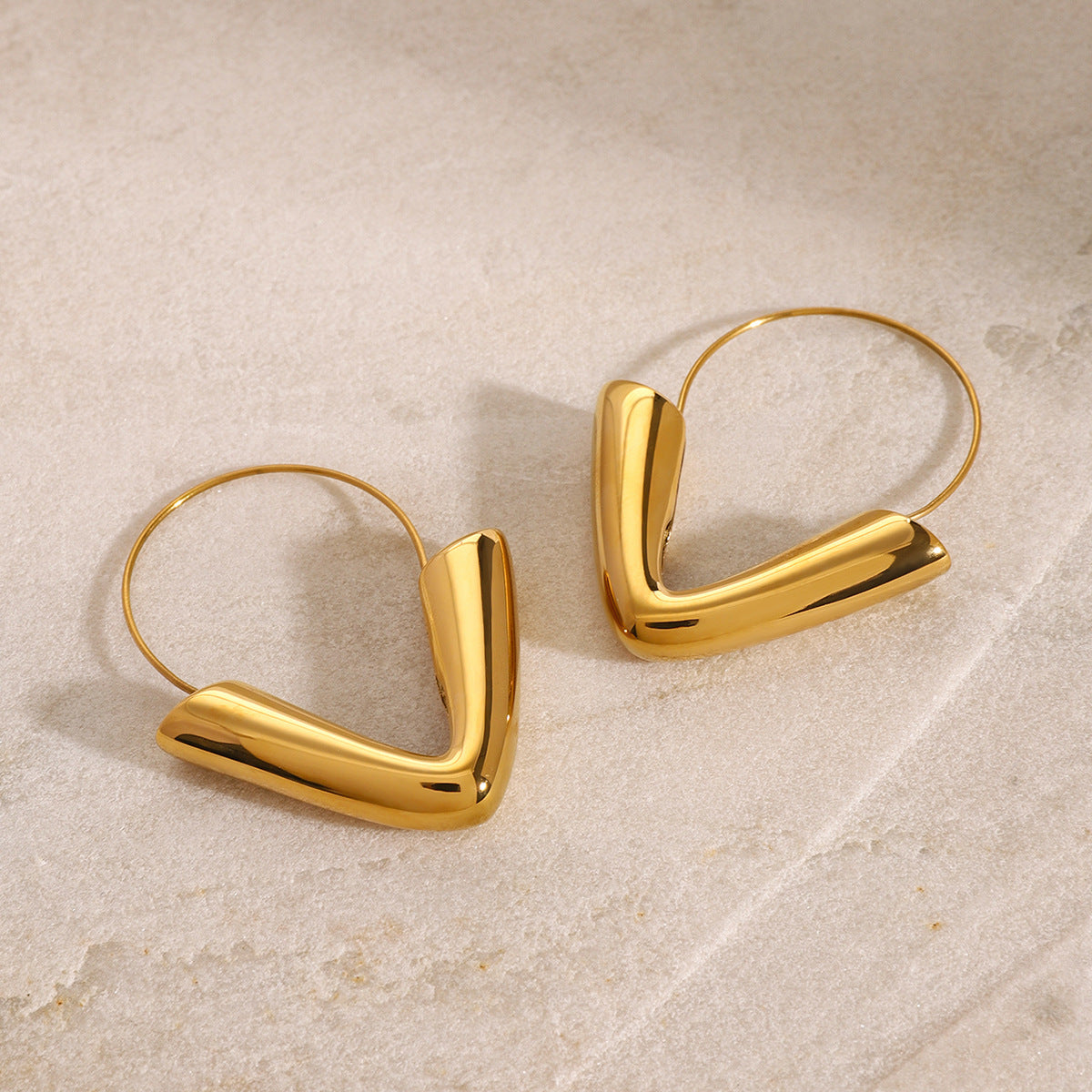 Stainless steel 18k gold-plated earrings