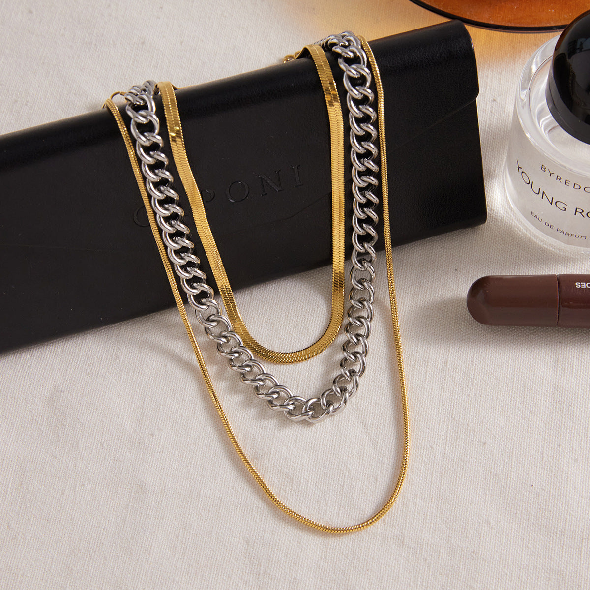 Stainless steel 18k gold-plated necklace