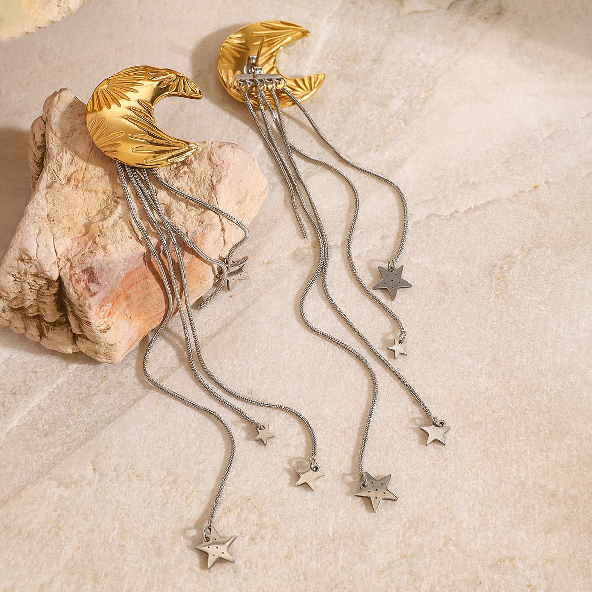 Stainless steel 18k gold-plated earrings