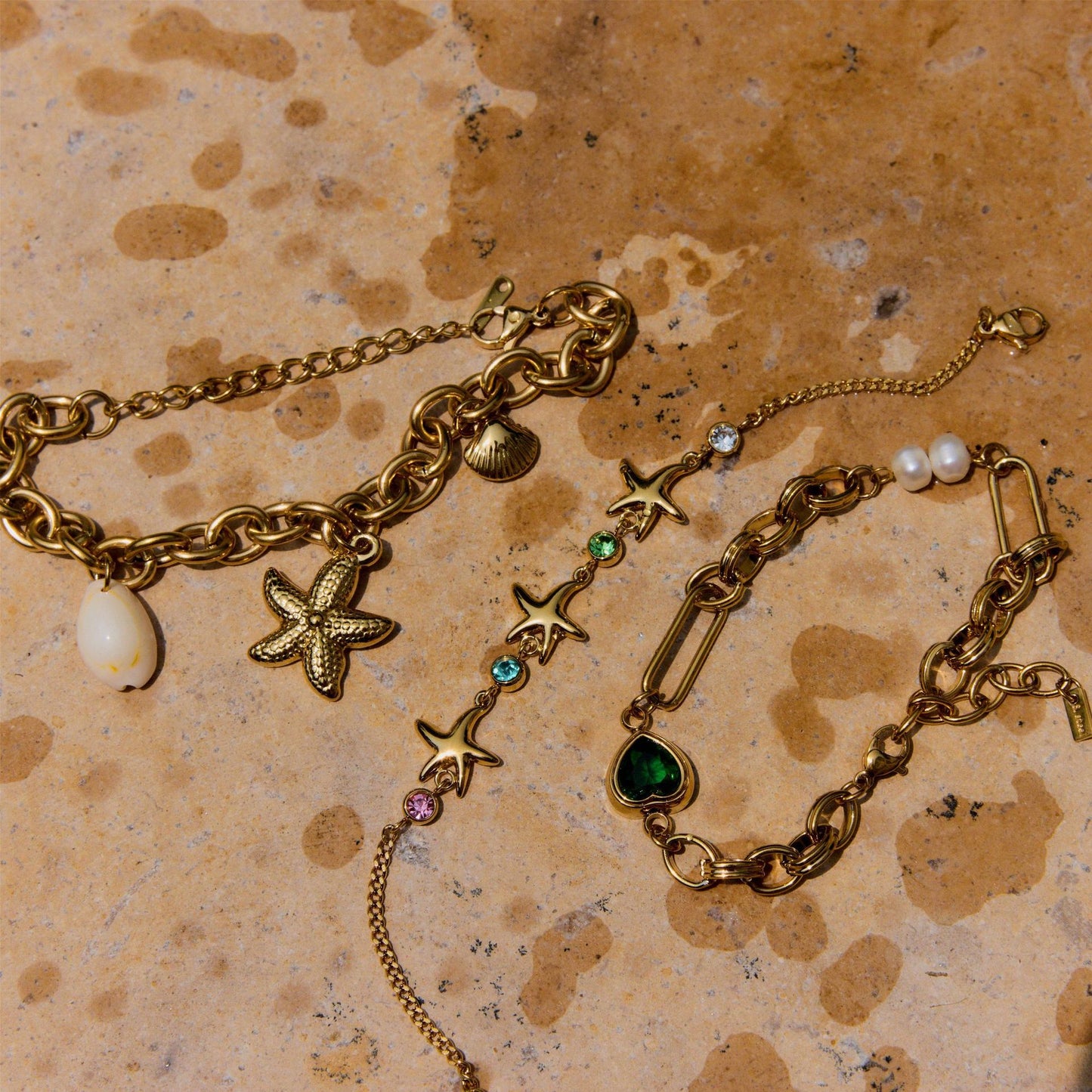 Stainless steel 18k gold-plated bracelet