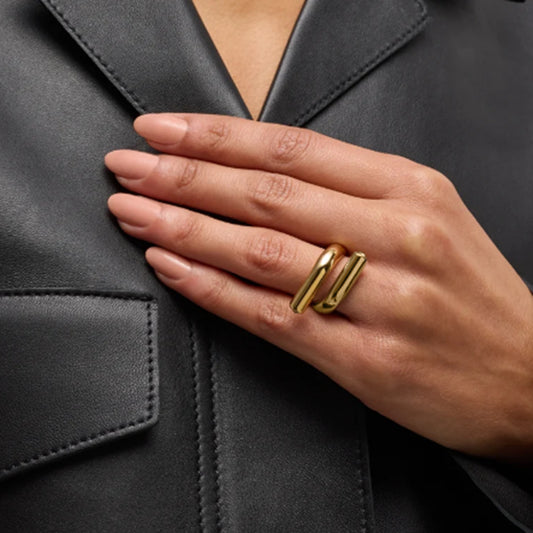 Stainless steel 18k gold-plated ring