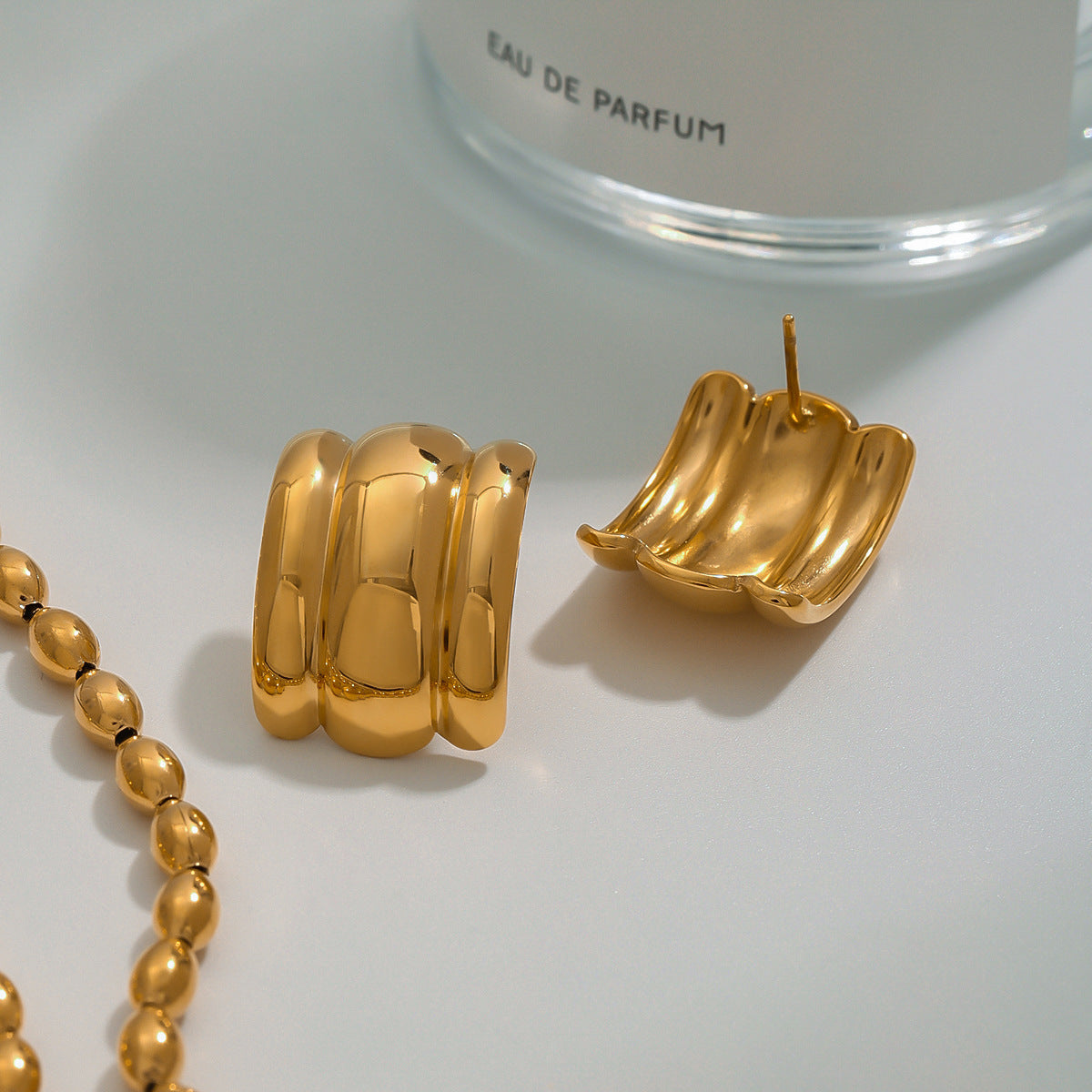 Stainless steel 18k gold-plated earrings