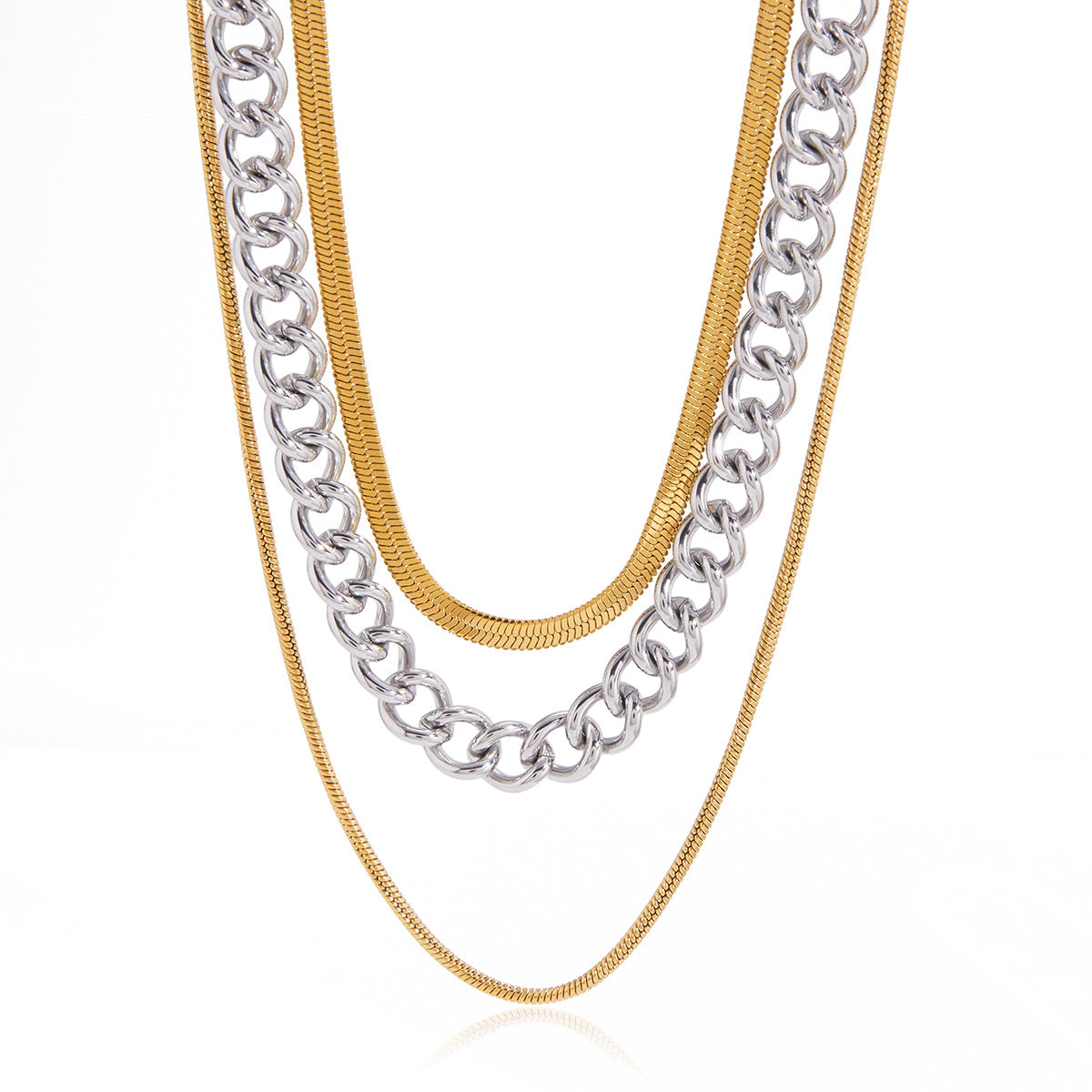 Stainless steel 18k gold-plated necklace
