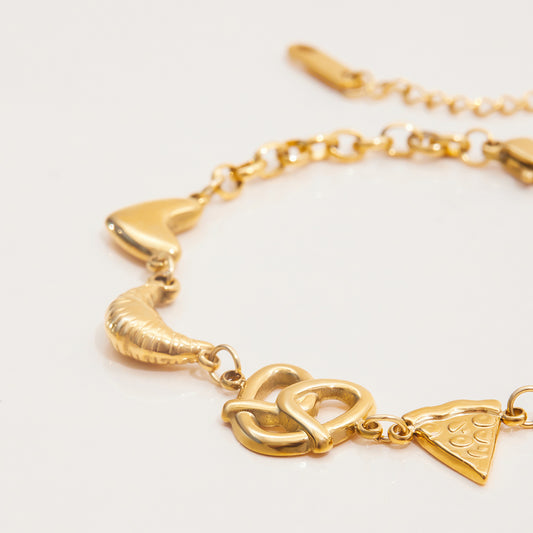 Stainless steel 18k gold-plated bracelet