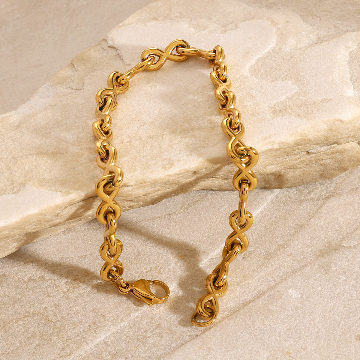 Stainless steel 18k gold-plated bracelet