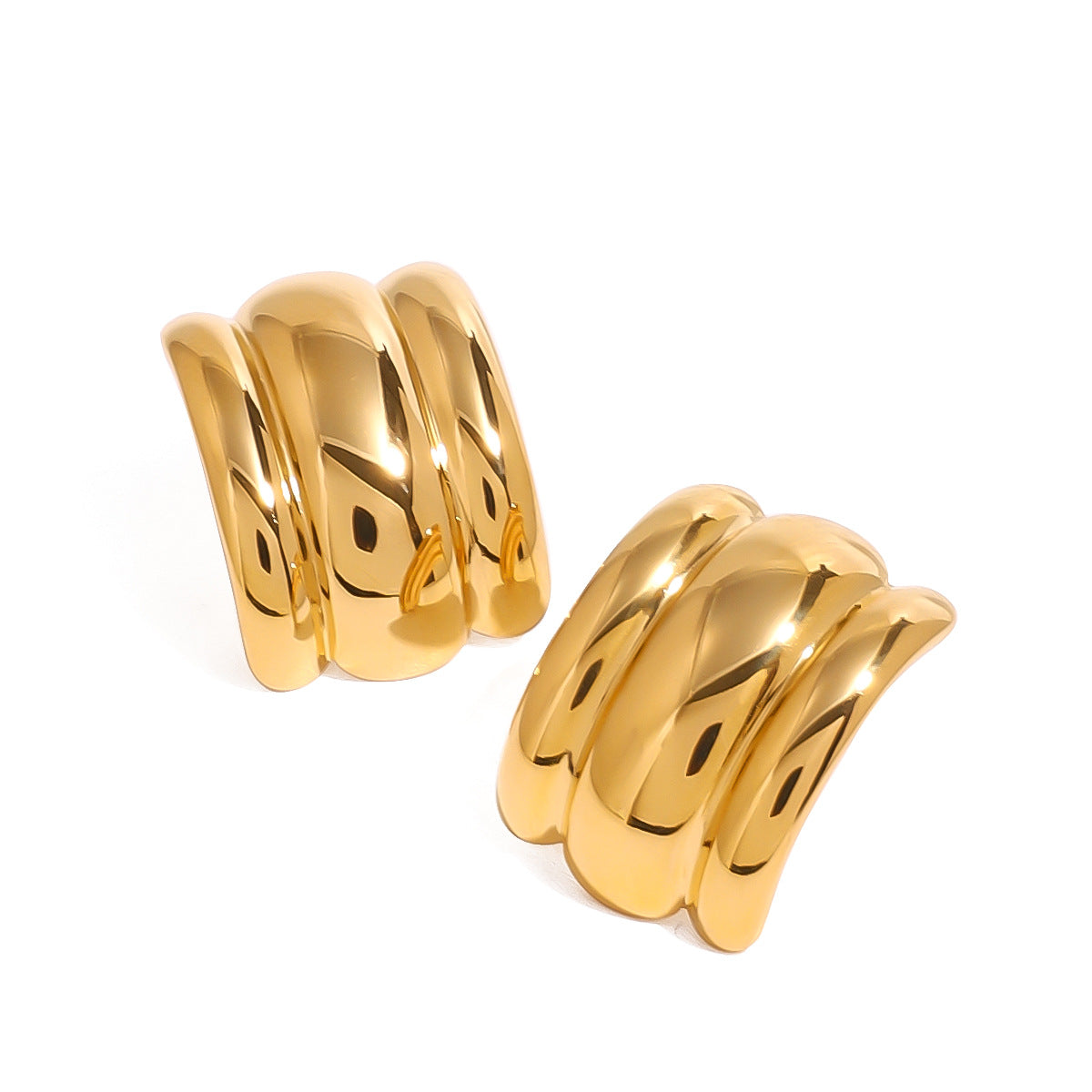 Stainless steel 18k gold-plated earrings