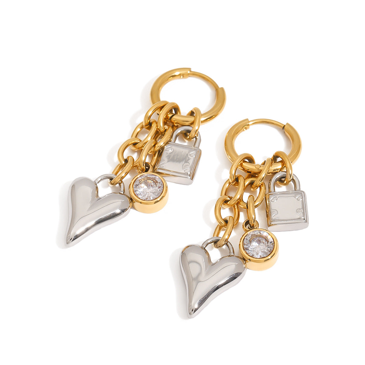Stainless steel 18k gold-plated earrings
