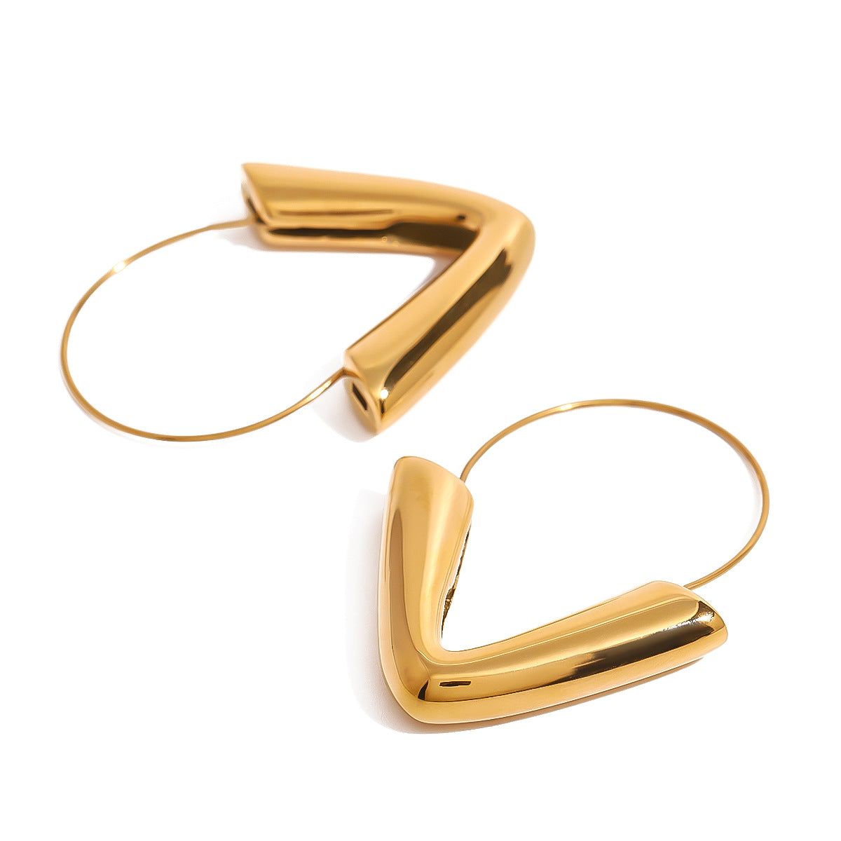 Stainless steel 18k gold-plated earrings