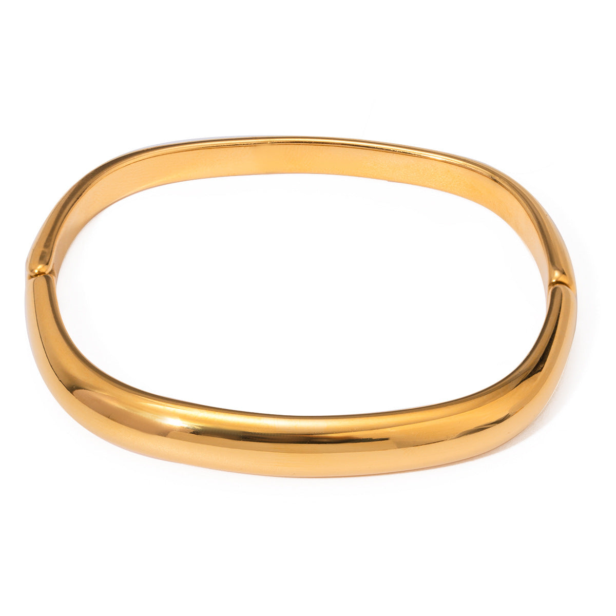 Stainless steel 18k gold-plated square-shaped bracelet