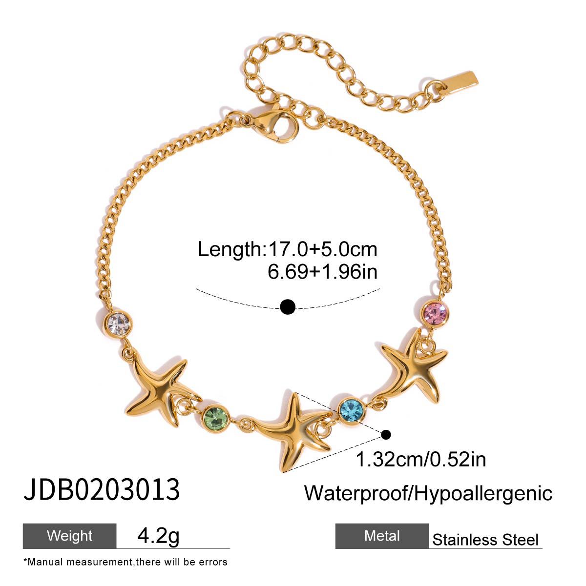 Stainless steel 18k gold-plated bracelet