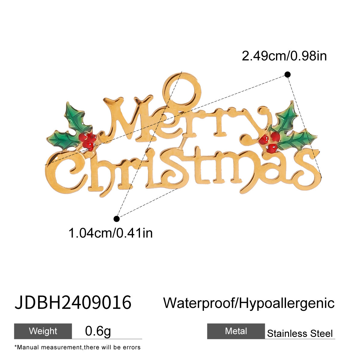 Stainless Steel Christmas Series Jewelry Accessories DIY Pendant