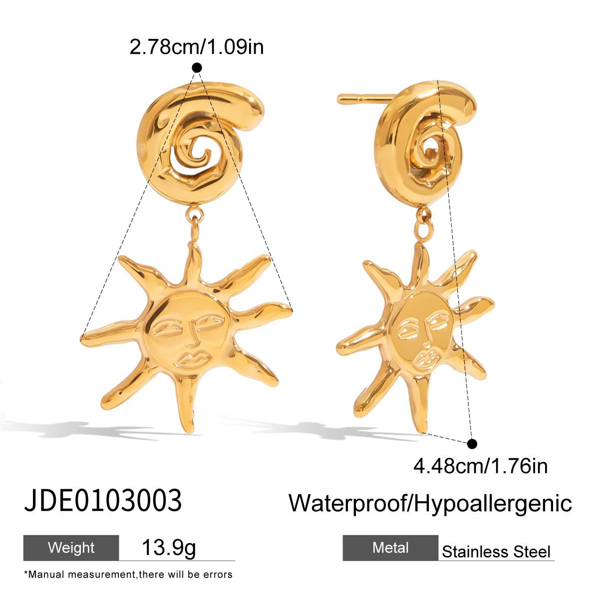 Stainless steel 18k gold-plated earrings