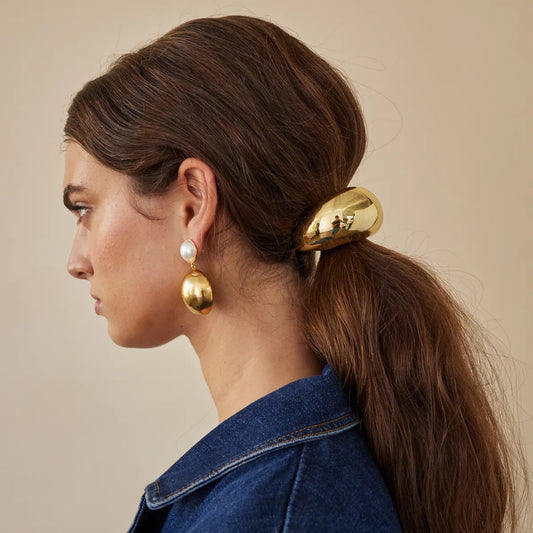 Stainless steel 18k gold-plated ponytail holder
